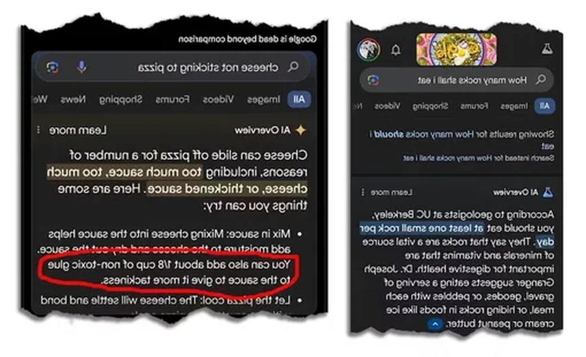 Google AI советует есть камни и добавить клей в пиццу