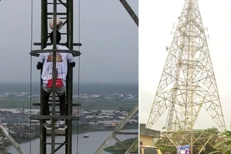 Нигериец установил мировой рекорд, поднявшись по вышке с мячом на голове